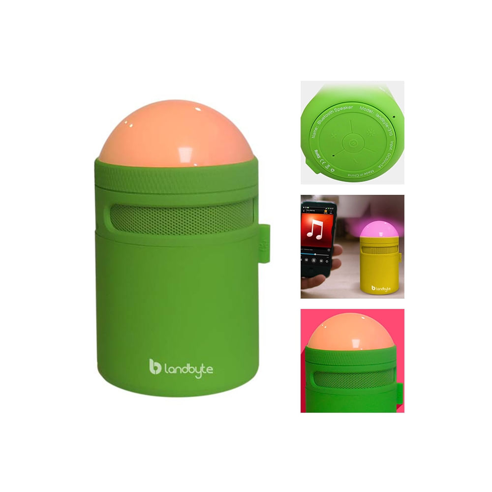 Parlante inalámbrico Landbyte Bv310 con Bluetooth y luces LED, recargable y portátil