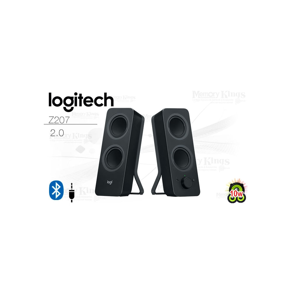 Parlante Logitech Z207 2.0 Bluetooth 5W, color negro, sonido envolvente y fácil conexión inalámbric