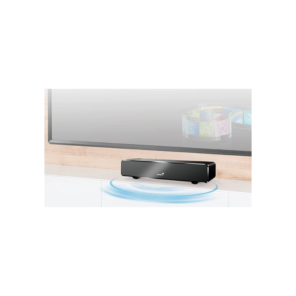 Parlante Genius Sound Bar 100 Mini 6W - Conexión USB, Potente Audio en Color Negro