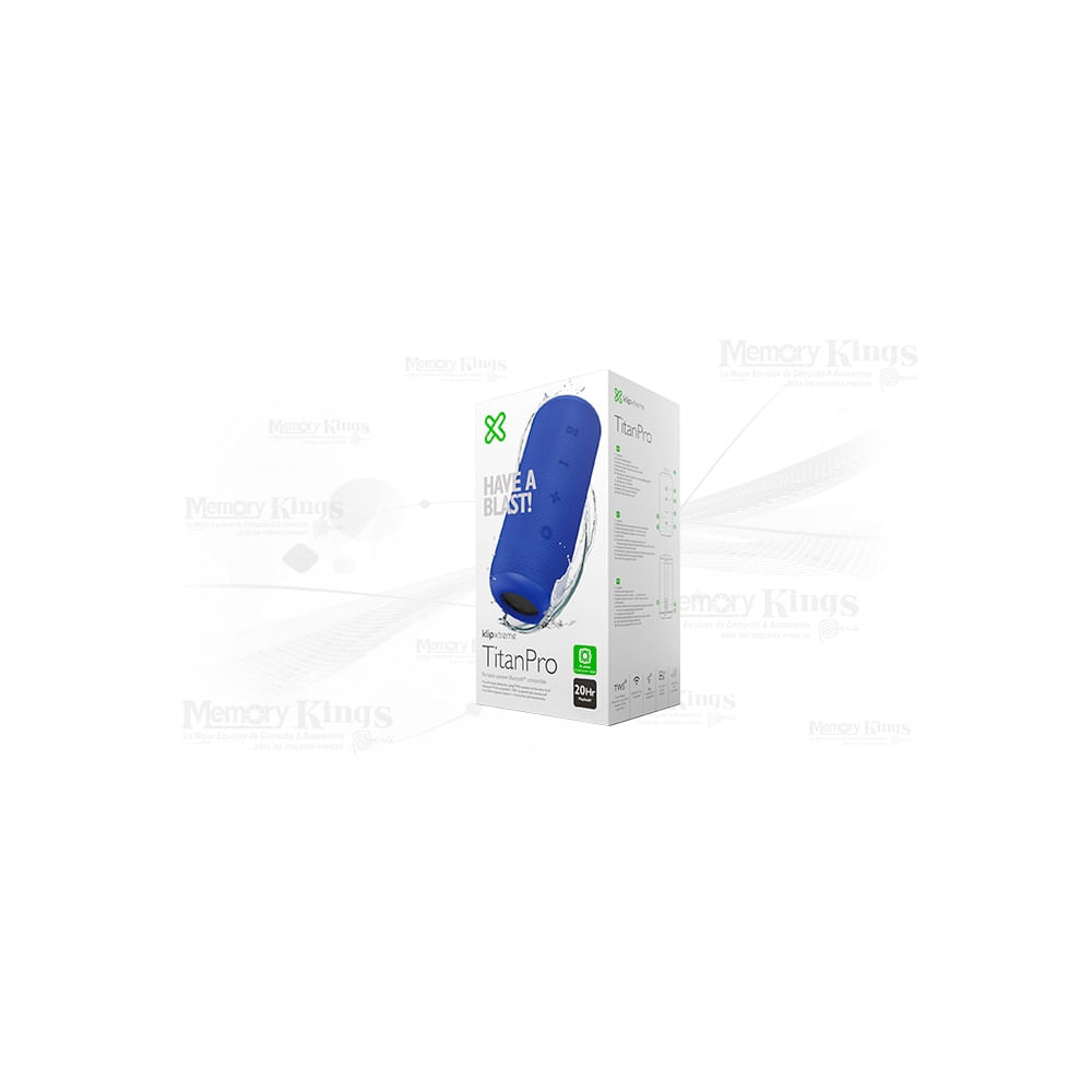 Parlante Klip Xtreme TitanPro KBS-300BL Bluetooth azul 16W: sonido potente y portátil