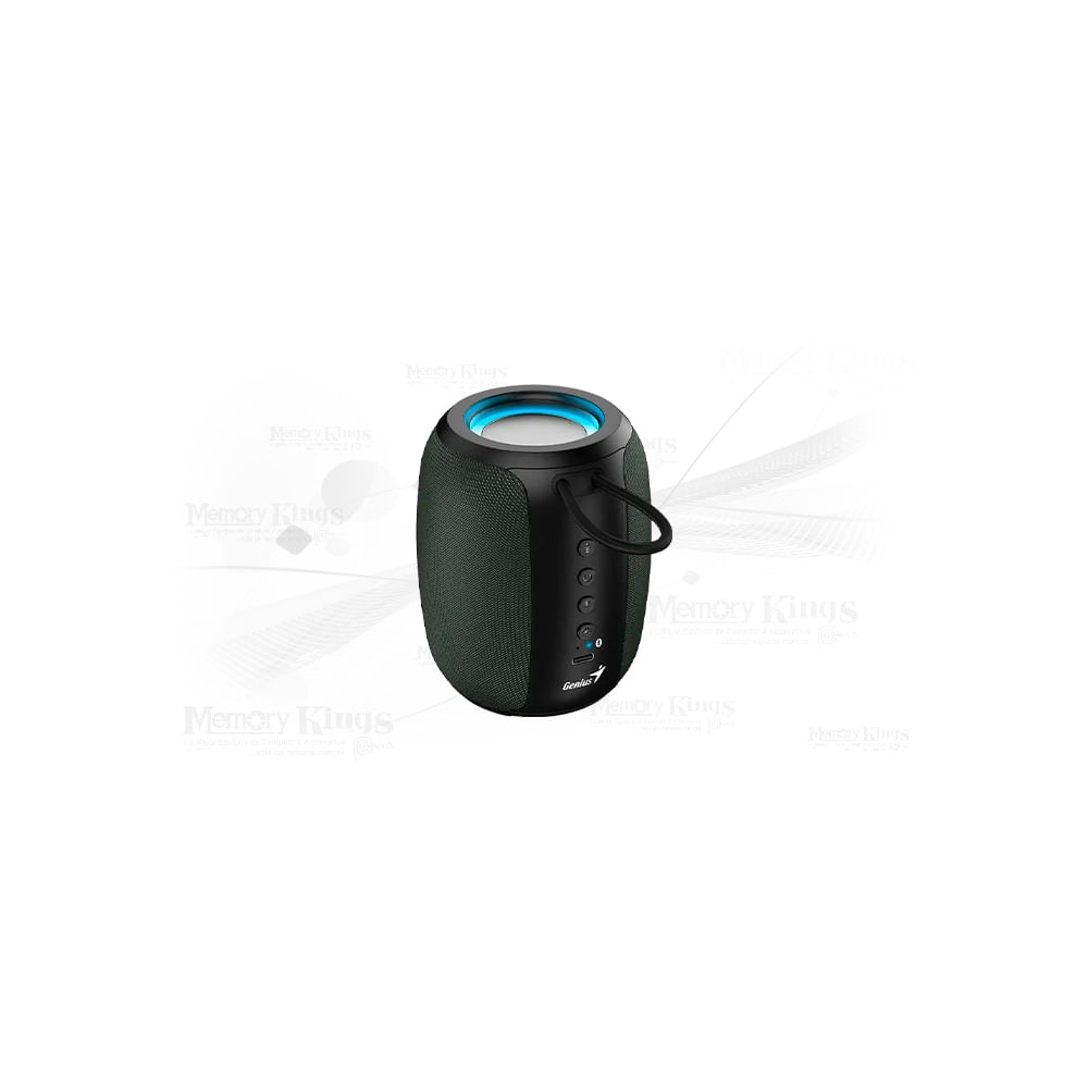 Parlante Genius SP-915BT Bluetooth 5W, 6 horas deBatería, RGB, color negro/gris, micrófono AI Copi