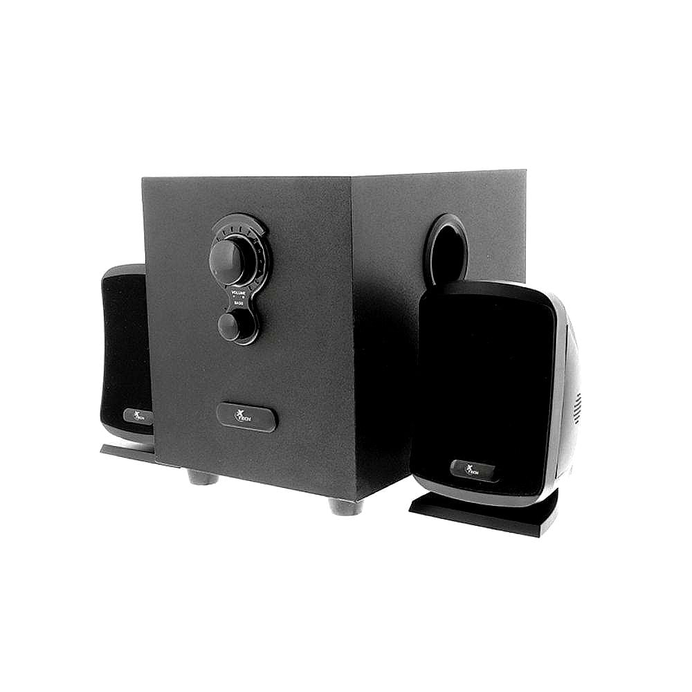 Altavoces Xtech 2.1 canales XTS-420 en color negro, potente sonido, voltaje 110-220V, ideal para tu