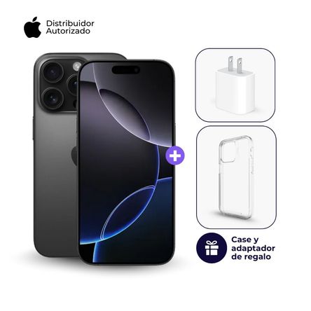 Celular iPhone 16 Pro Max 256GB C/CHIP Color Negro Titanio + Cargador Apple iPhone Tipo C de 20W