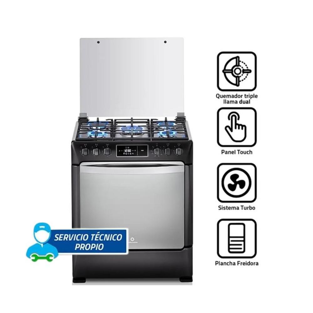 Cocina a Gas Indurama 5 hornillas NIZA ZAFIRO Negro.