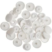 100 Set Snaps Plástico T5 12mm Botones Broches Plastico Color Blanco