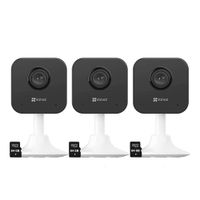 Kit 3 Cámaras Vigilancia Ezviz H1C Full HD Audio Bidireccional Alarma SD 64GB
