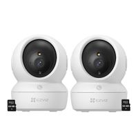 Kit 2 Cámaras Vigilancia H6C PRO Full HD 2MP Ezviz Audio Doble vía Botón llamada SD 64GB