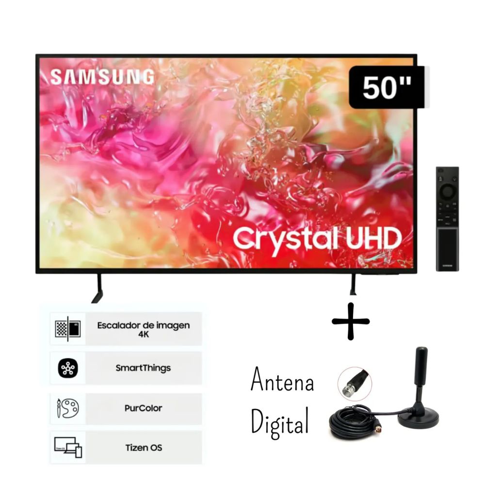 Televisor Samsung Crystal UHD 4K 50DU7000 + Antena Digital