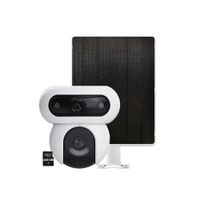 Cámara HB90 Dual Kit 4MP + 4MP Ezviz 2 lentes Audio 2 vías Batería Panel 128GB