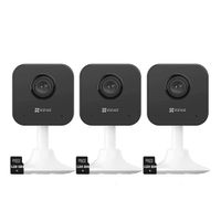 Kit 3 Cámaras Vigilancia Ezviz H1C Full HD Audio Bidireccional Alarma SD 128GB
