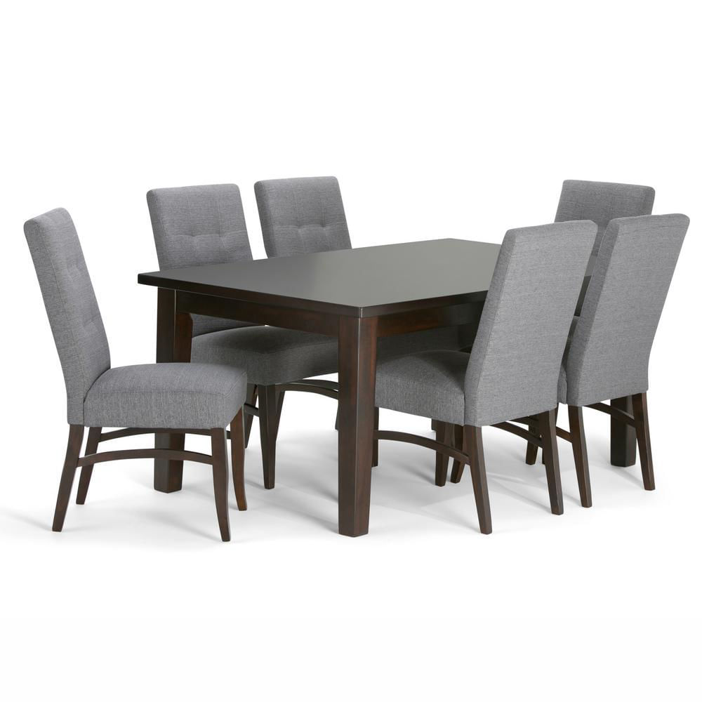 Juego de Comedor 6 Sillas Aster Gris Madera Tornillo