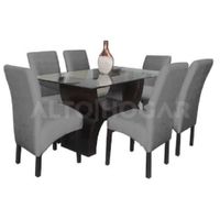 Juego de Comedor 6 Sillas Norly Gris Oscuro