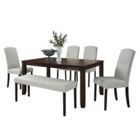 Juego de Comedor 6 Asientos Paulette Beige Madera Tornillo