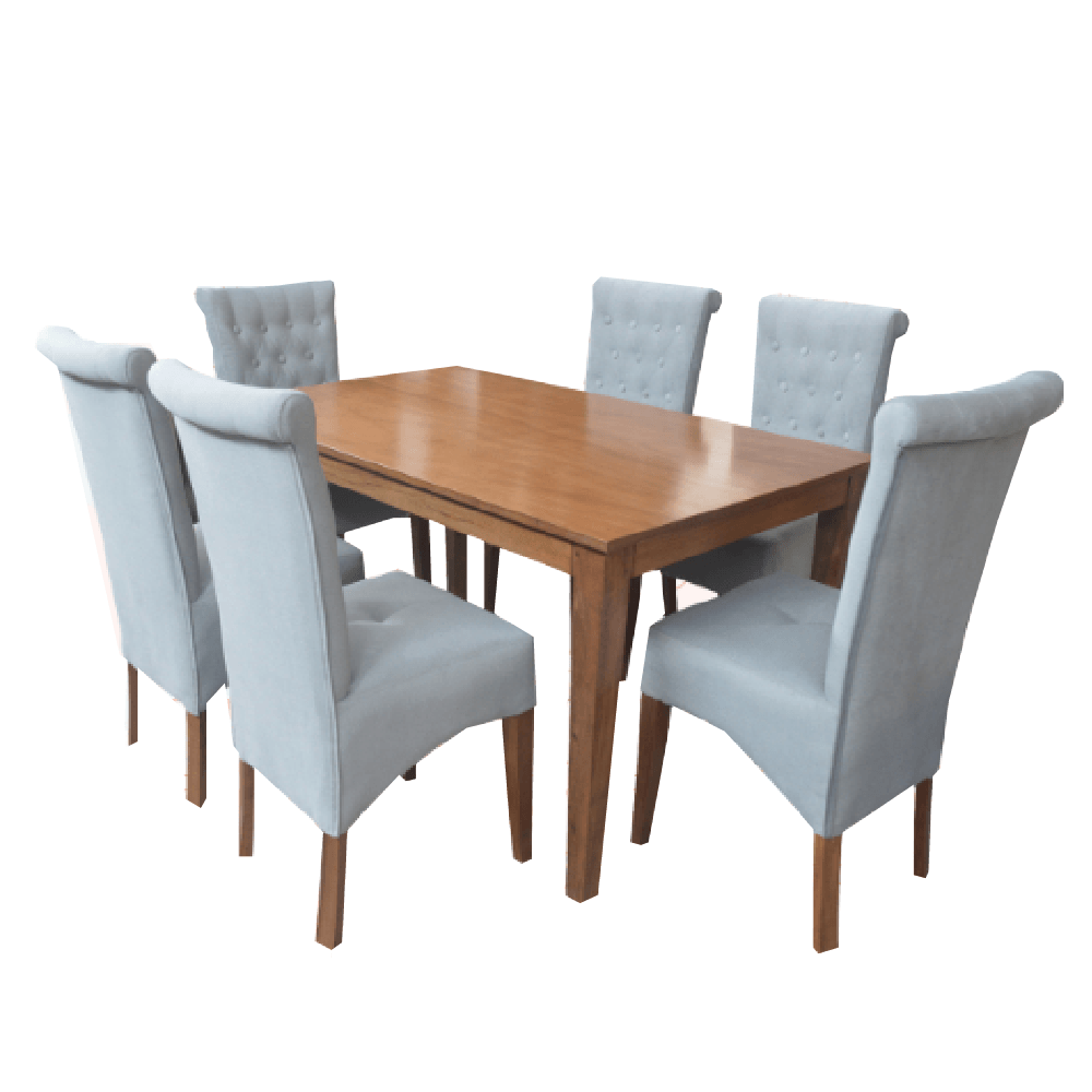 Juego de Comedor 6 Sillas Waleska Gris Claro