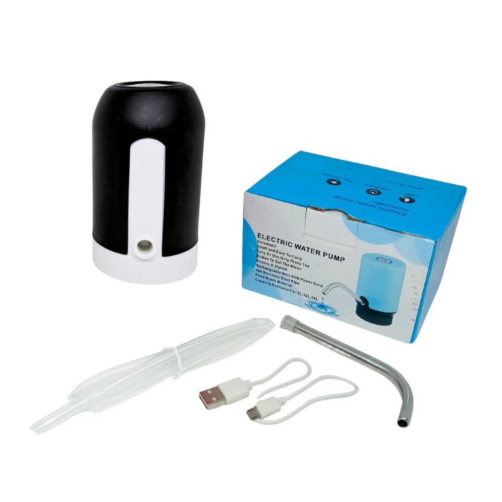 Dispensador De Agua Bidon Automatico Recargable USB - Negro
