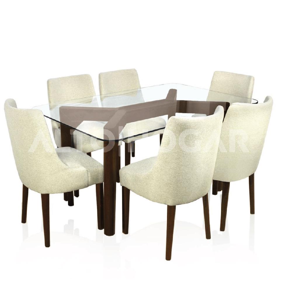 Juego de Comedorr 6 Sillas Payre Crema