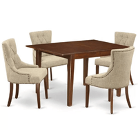 Juego de Comedor 4 Sillas Kamila Beige Madera Tornillo