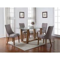Juego de Comedor 4 Sillas North Gris Madera Tornillo
