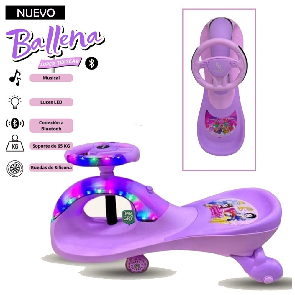 Twiscar ballena Musical con Luces Bluetooth Lila