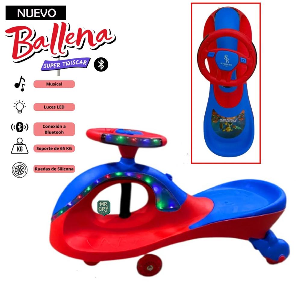 Twiscar ballena Musical con Luces Bluetooth Rojo