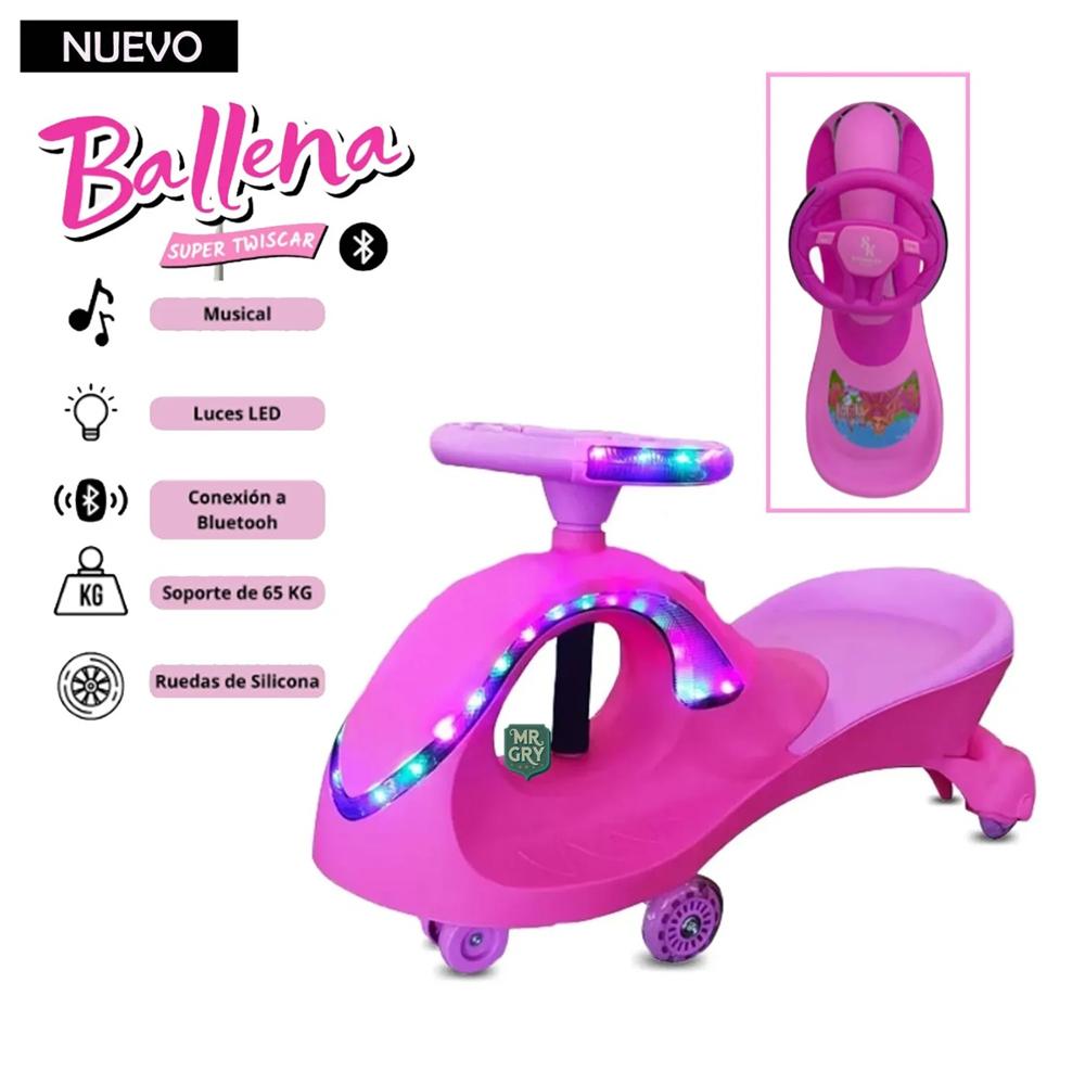 Twiscar ballena Musical con Luces Bluetooth Rosado