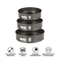 Set de Moldes Redondo Antiadherentes para Repostería x 3 Piezas