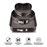 Set de Moldes para Reposteria Antiadherente x 3 Piezas
