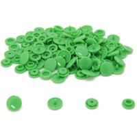 100 Set Snaps Plástico T5 12mm Botones Broches Plastico Verde
