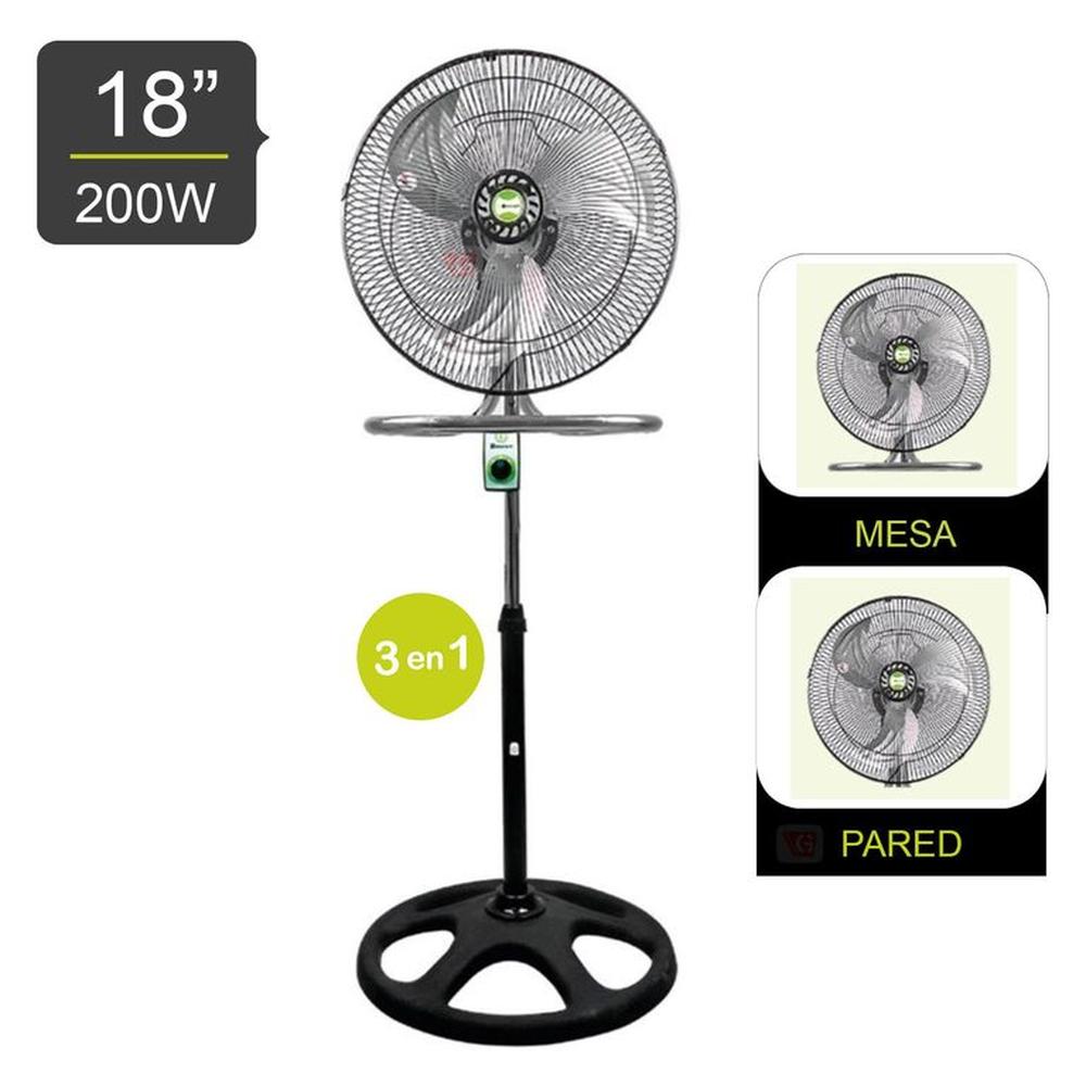 Ventilador Pedestal De 18? Negro  200 W BK-8218VI/NG