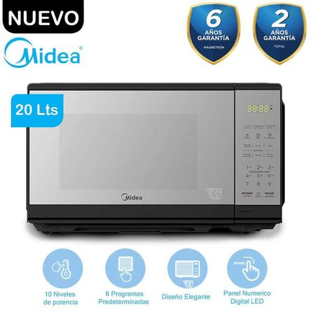 Horno de Microonda Midea 20Lts MMDF07S2MB - Negro  Espejado