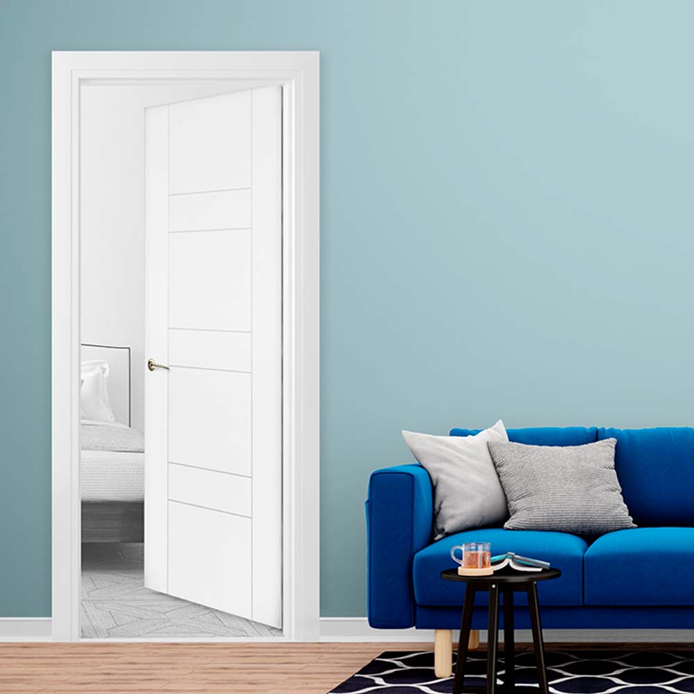 COMBO Dimfer Puerta Decor 40mm 65x207cm + Marco Pino Blanco