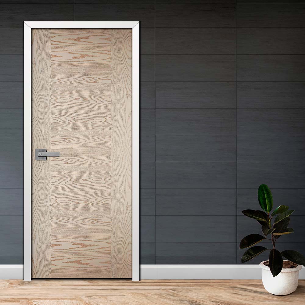 Pack: Puerta HDF + marco + 3 bisagras + kit de instalación 75x207cm