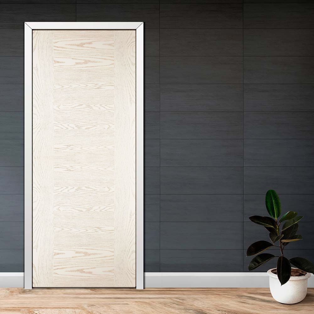 Pack: Puerta HDF + marco + 3 bisagras + kit de instalación 65x207cm