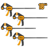 Combo x4 Prensa Rapida 18"" Auto Ajustable Soporta 60Kg Ingco HQBC01603-4