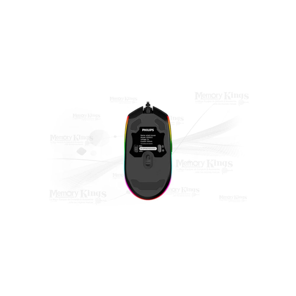 Mouse gaming Philips G201 ARGB USB 6.4K | Iluminación RGB personalizable, alto rendimiento