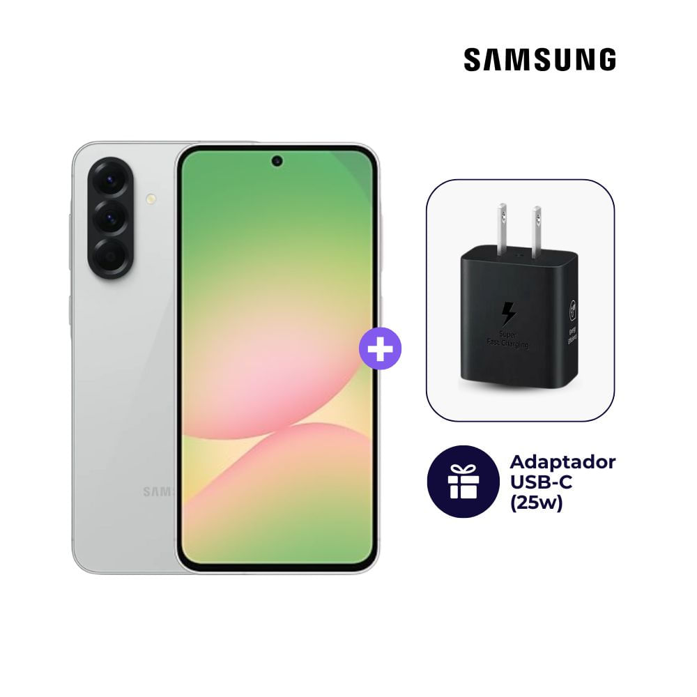 Celular Samsung Galaxy A56 5G 256GB 8GB Gris + Adaptador USB-C Samsung Original 25W
