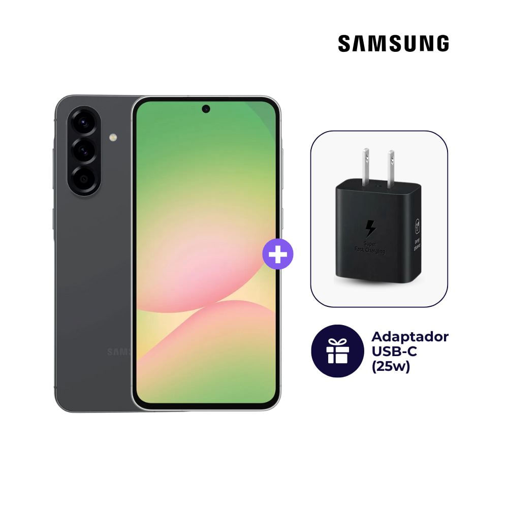 Celular Samsung Galaxy A56 5G 256GB 8GB Negro + Adaptador USB-C Samsung Original 25W