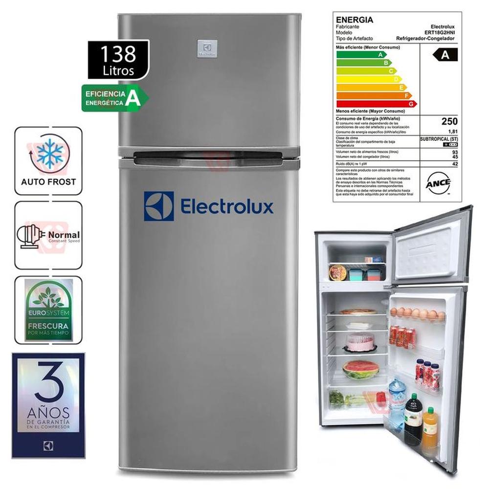 Refrigeradora 2 Puertas 138lt ERT18G2HNI Gris