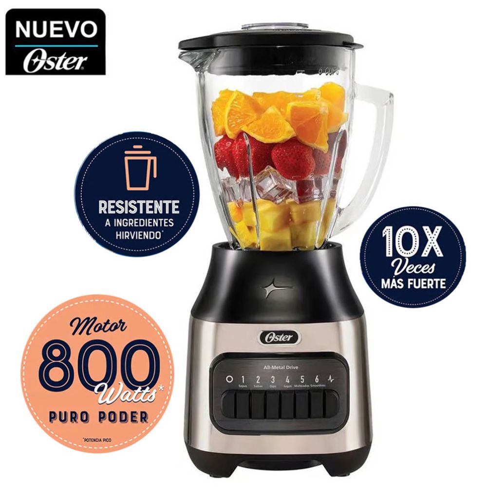 LICUADORA OSTER 6 VELOCIDADES PICA HIELO 800W-BLSTPEG-NPB