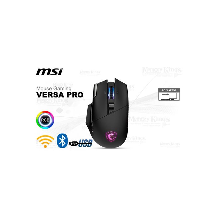 Mouse Gaming MSI Versa Pro RGB Bluetooth inalámbrico con 26K DPI