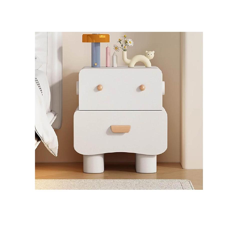 Velador Mesa de Noche Infantil Gaby color Blanco 2 cajones TU MESITA