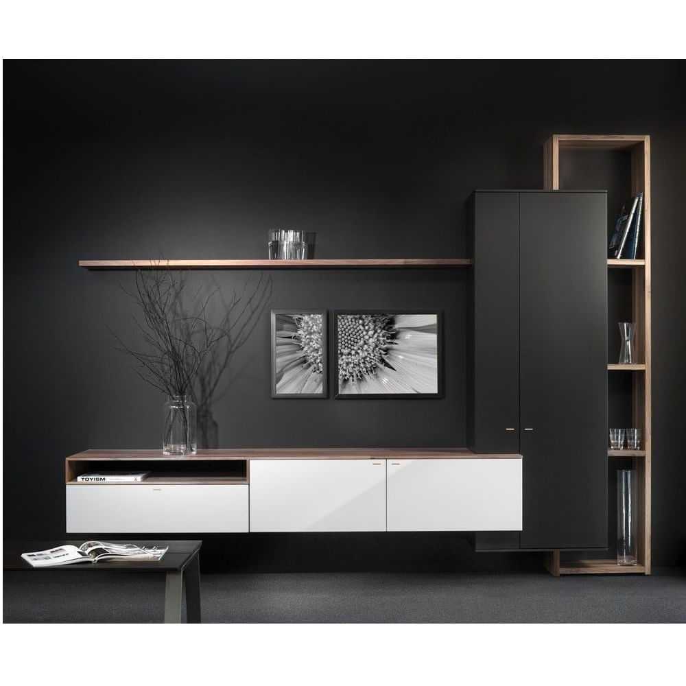 Centro de Entretenimiento Completo Lima con Repisas y Armario Flotante TU MESITA