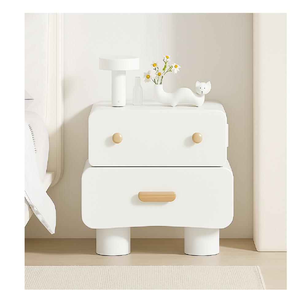 Mesa Infantil de Noche Bob color Blanco 2 cajones TU MESITA