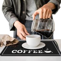 Set de 3 Alfombras Absorbente para Barra de Café Negro  44NE11