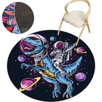 Alfombra Antialérgica Circular Decorativa Diseños de Astronauta G1  47G111