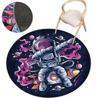 Alfombra Antialérgica Circular Decorativa Diseños de Astronauta G2  48G211