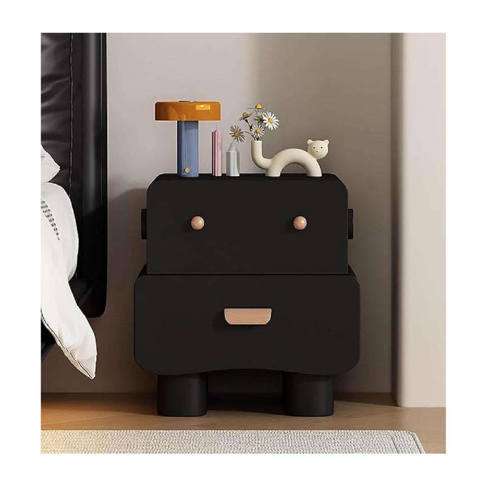 Velador Mesa de Noche Infantil Gaby color Negro 2 cajones TU MESITA