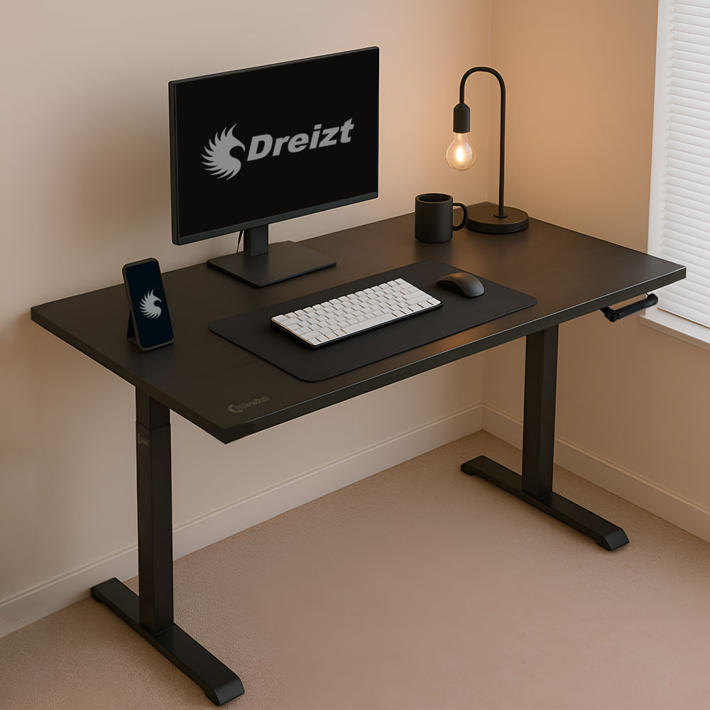 Escritorio Regulable Manual Dreizt 120x60 cm Negro XDesk Manual