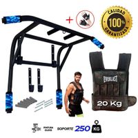 BARRA MULTIFUNCIONAL 2 EN 1 CON CHALECO 20 KG CON GUANTES DE GYM
