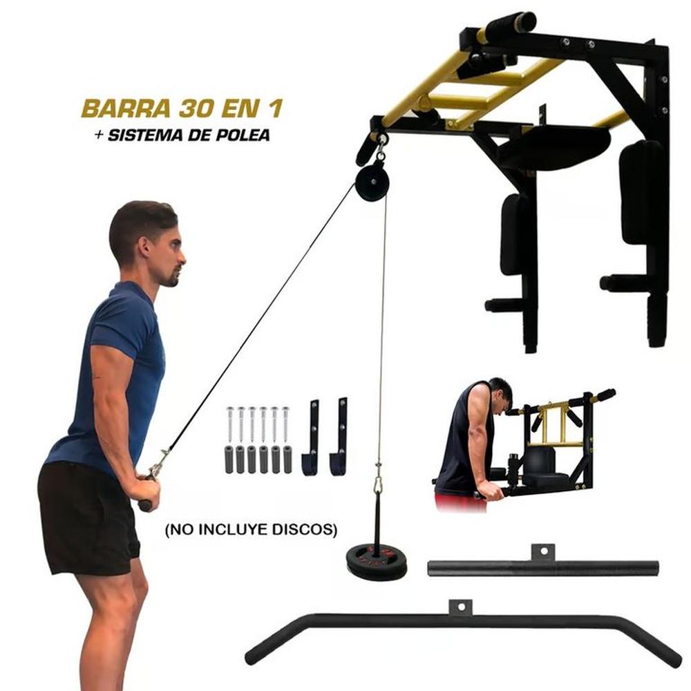 Barra Multifuncional 30 en 1  + Sistema de poleas